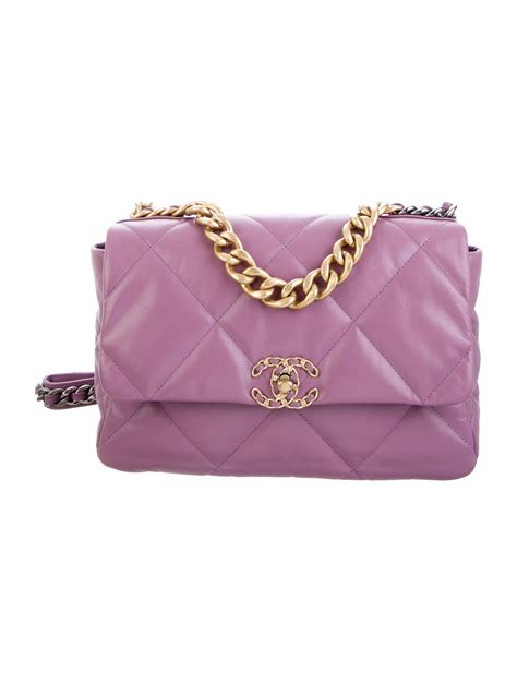 chanel 19 purple bag|chanel bag 19 price.